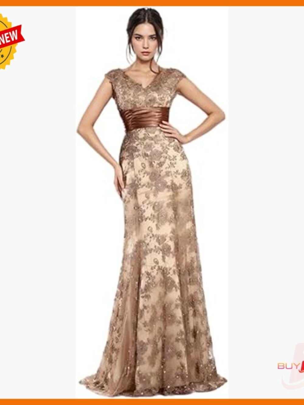 Mermaid Formal Evening Dress V Neck Sleeveless Floor Length Lace